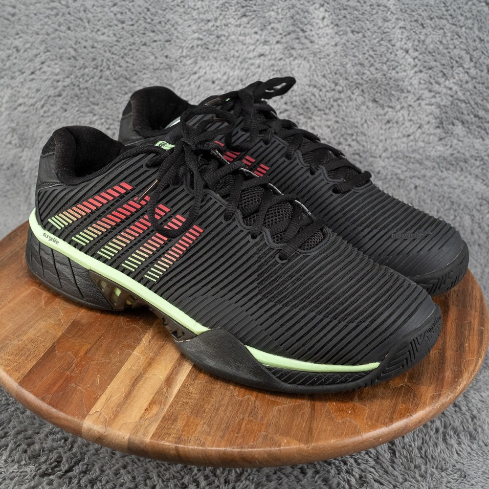 KSwiss Hypercourt Express 2 Tennis Shoes Men's US 13, Black & Neon Green